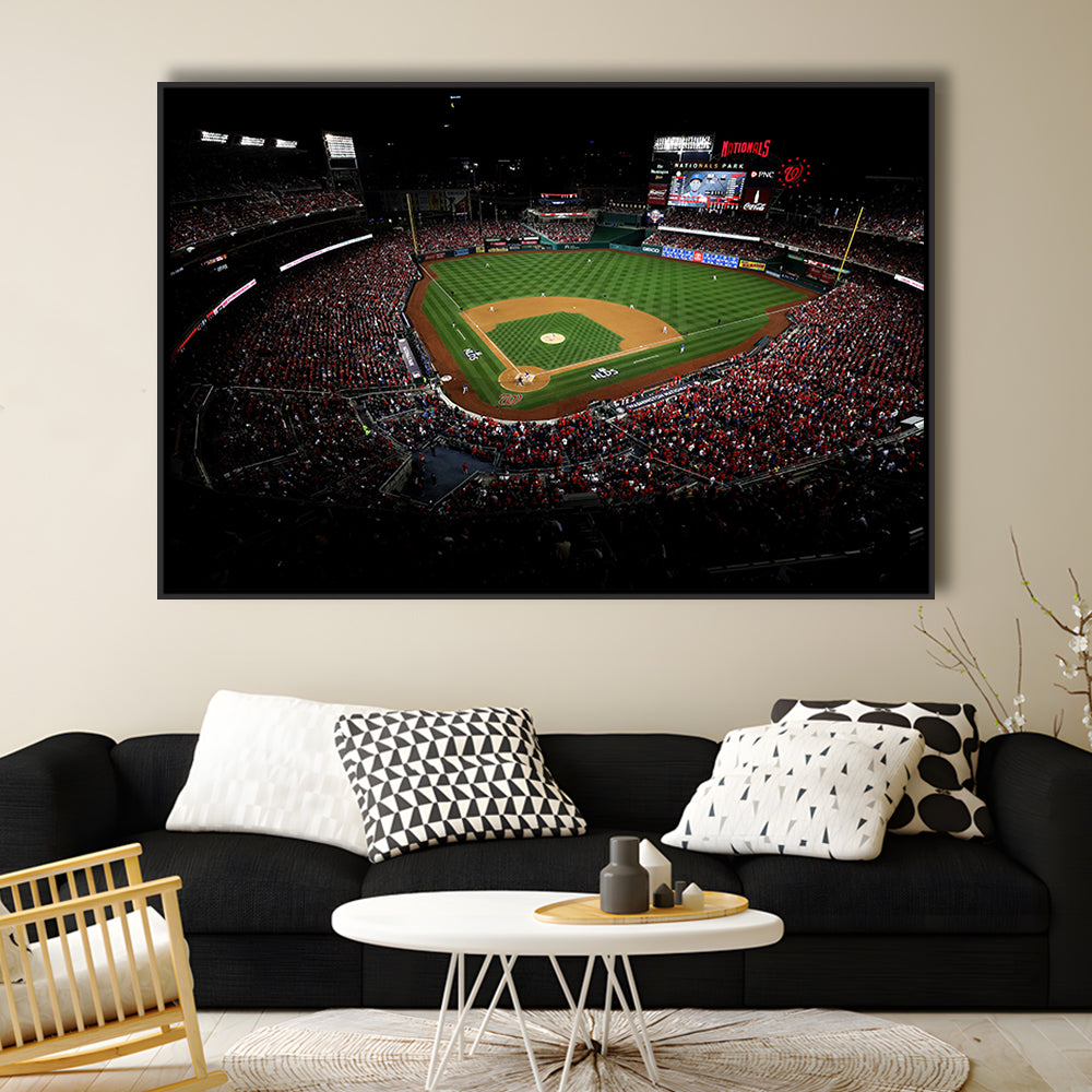 Nationals Park in Washington, Stadium Canvas, Sport Art, Framed Canvas Print Wall Art, Floating Frame