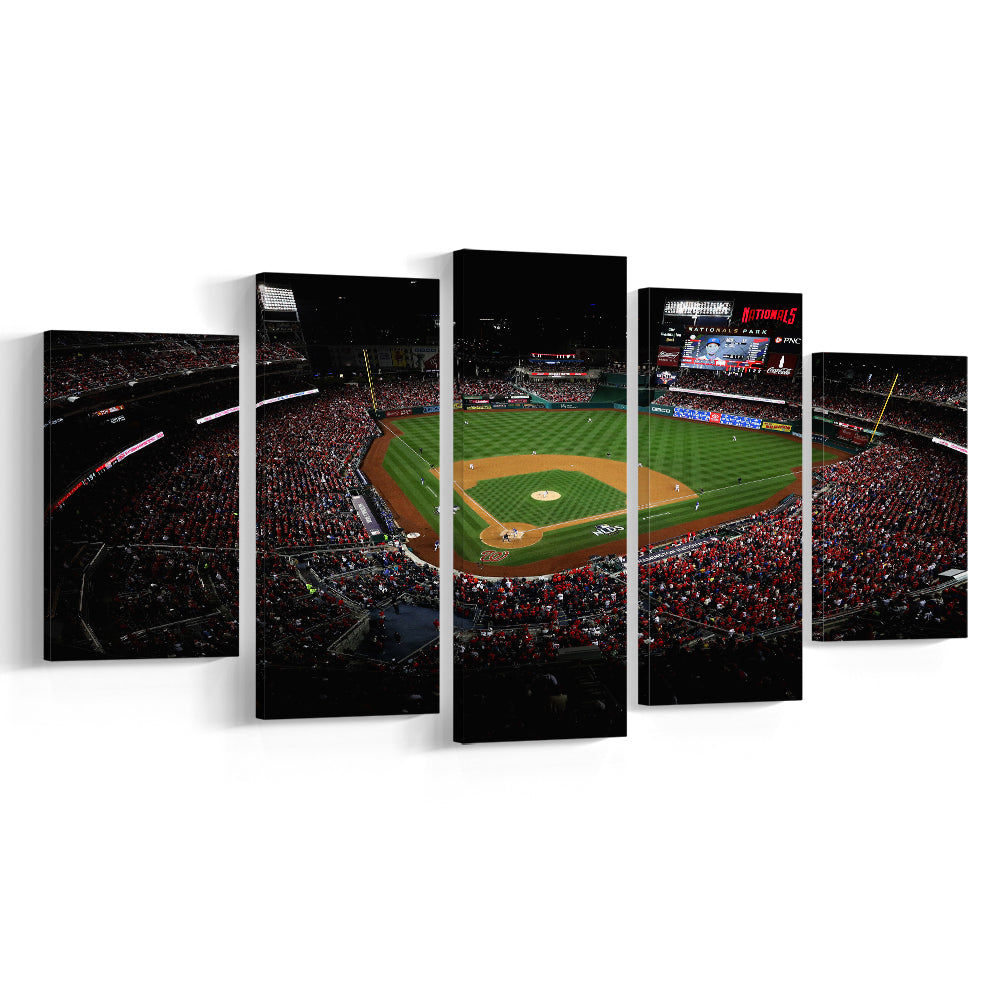 Nationals Park in Washington, Stadium Canvas, Sport Art, Gift for him, 5 Panel, Large Canvas, Canvas Print Wall Art
