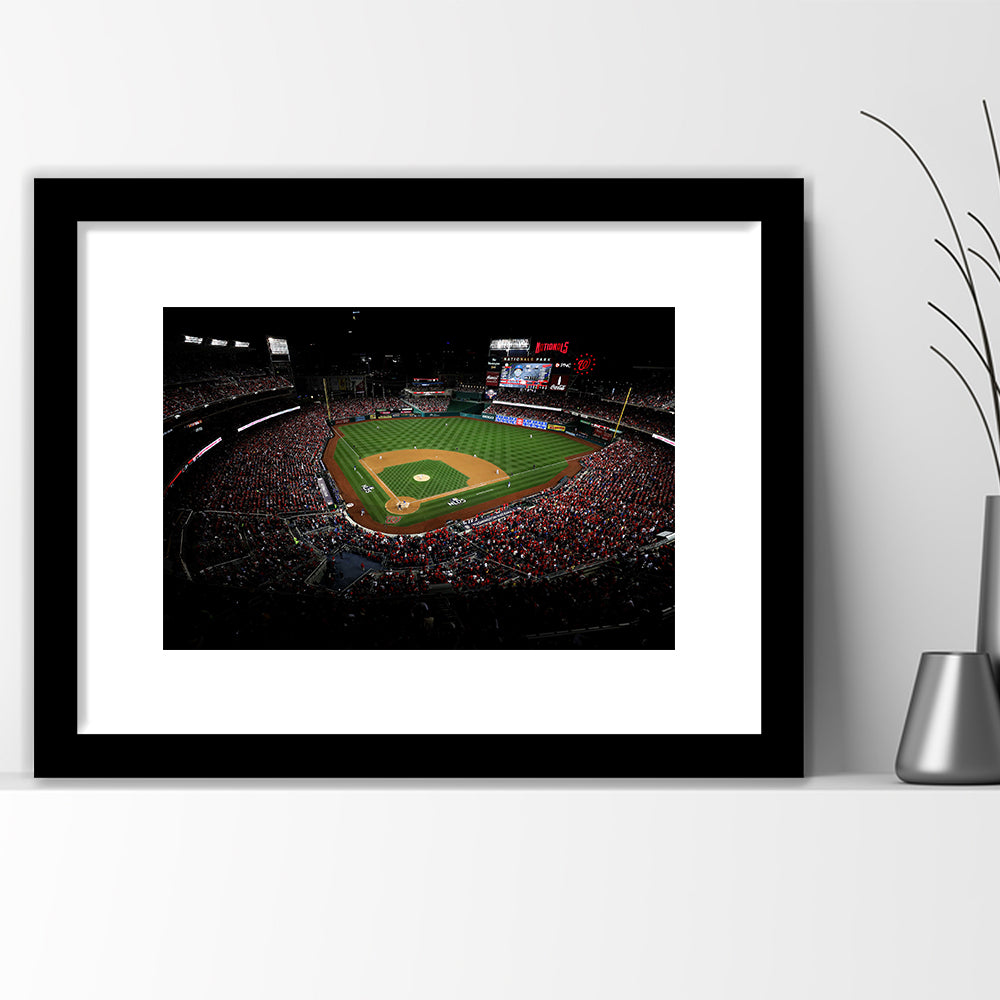 Nationals Park in Washington, Stadium Canvas, Sport Art, Gift for him, White Border Framed Art Print Wall Decor