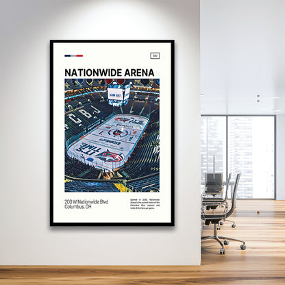 Nationwide Arena Print, Columbus Blue Jackets Stadium Art100, Gifts for him, Sport Art, Framed Art Print Wall Decor