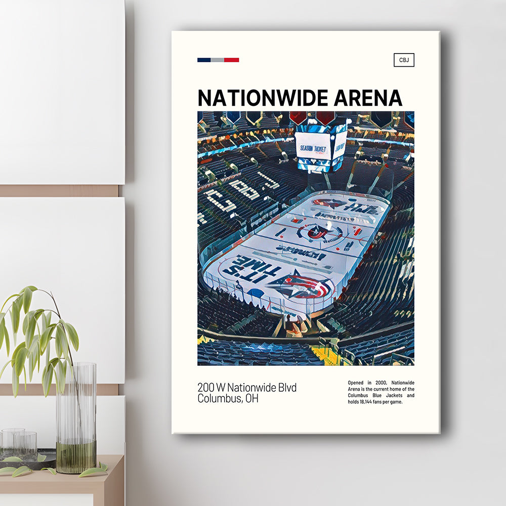 Nationwide Arena Print, Columbus Blue Jackets Stadium Canvas Art100, Fan Gifts, Sport Art, Canvas Print Wall Art