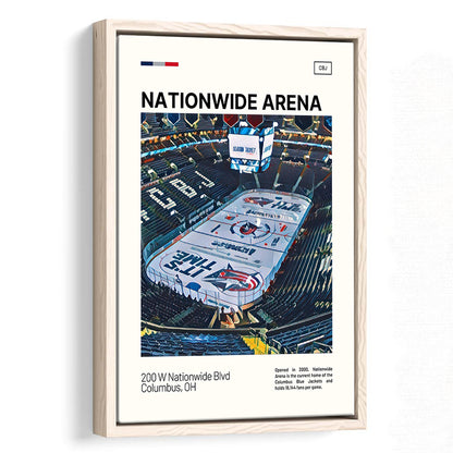 Nationwide Arena Print, Columbus Blue Jackets Stadium Canvas Art100, Man Cave Gift, Floating Framed Canvas Print Wall Art