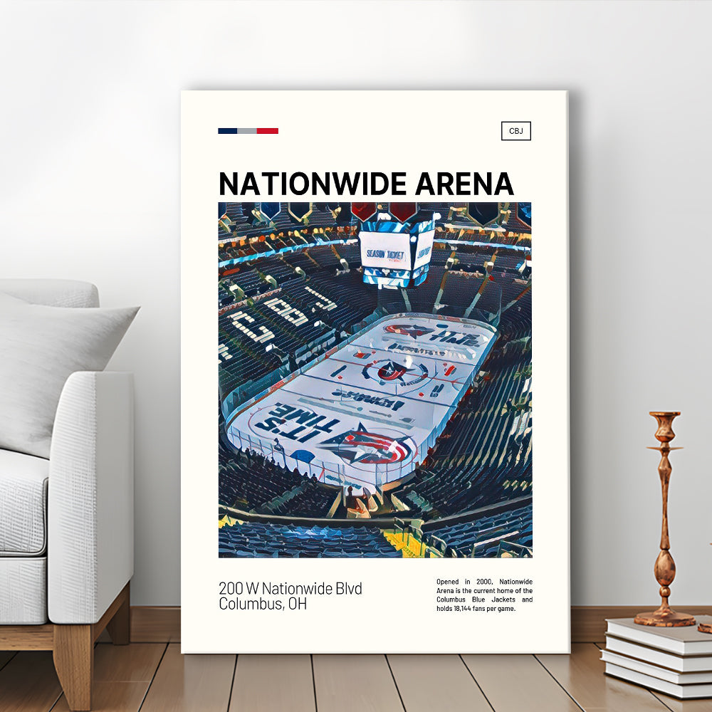 Nationwide Arena Print, Columbus Blue Jackets Stadium Canvas Art100, Fan Gifts, Sport Art, Canvas Print Wall Art