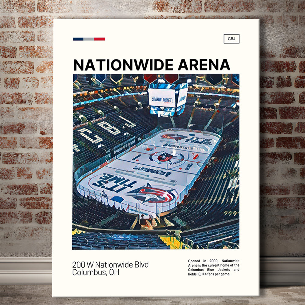 Nationwide Arena Print, Columbus Blue Jackets Stadium Canvas Art100, Fan Gifts, Sport Art, Canvas Print Wall Art
