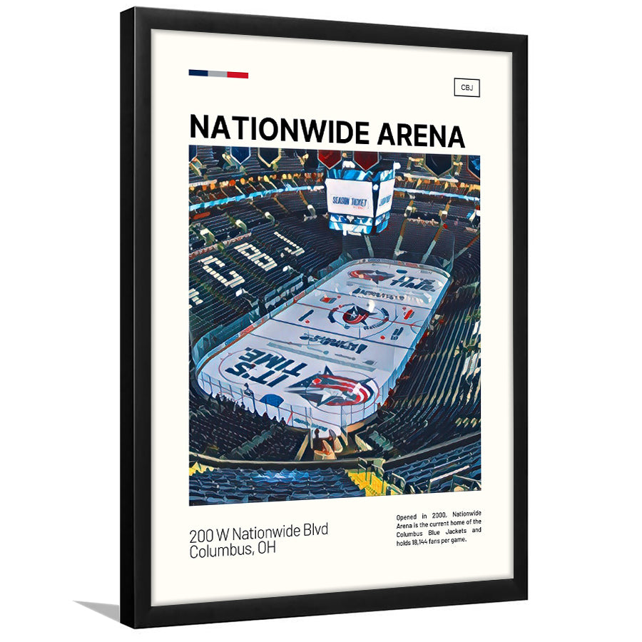 Nationwide Arena Print, Columbus Blue Jackets Stadium Art100, Gifts for him, Sport Art, Framed Art Print Wall Decor