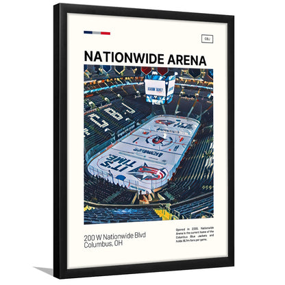Nationwide Arena Print, Columbus Blue Jackets Stadium Art100, Gifts for him, Sport Art, Framed Art Print Wall Decor