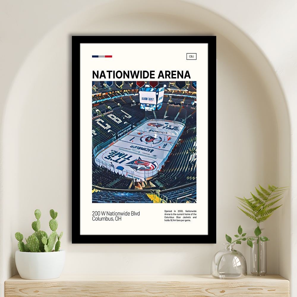 Nationwide Arena Print, Columbus Blue Jackets Stadium Art100, Gifts for him, Sport Art, Framed Art Print Wall Decor