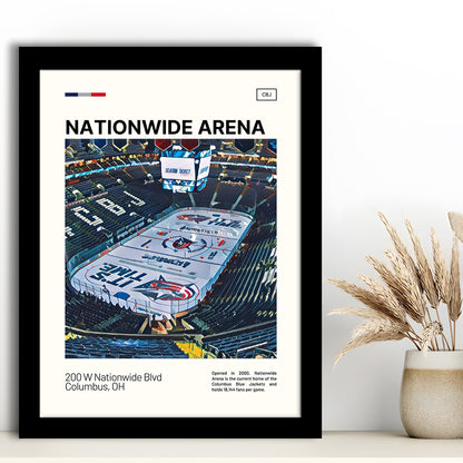 Nationwide Arena Print, Columbus Blue Jackets Stadium Art100, Gifts for him, Sport Art, Framed Art Print Wall Decor