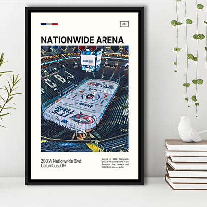 Nationwide Arena Print, Columbus Blue Jackets Stadium Canvas Art100, Man Cave Gift, Floating Framed Canvas Print Wall Art