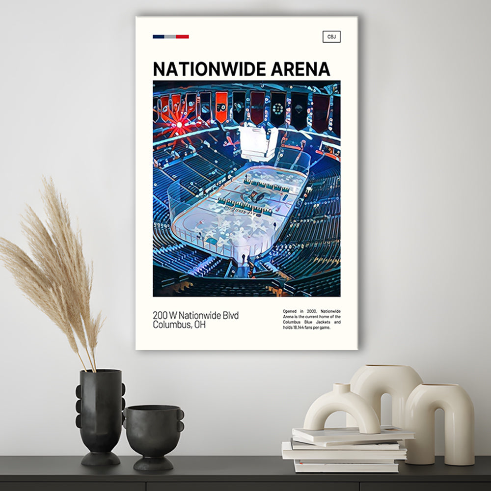 Nationwide Arena Print, Columbus Blue Jackets Stadium Canvas Art, Fan Gifts, Sport Art, Canvas Print Wall Art