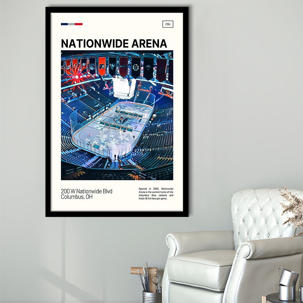 Nationwide Arena Print, Columbus Blue Jackets Stadium Art, Gifts for him, Sport Art, Framed Art Print Wall Decor