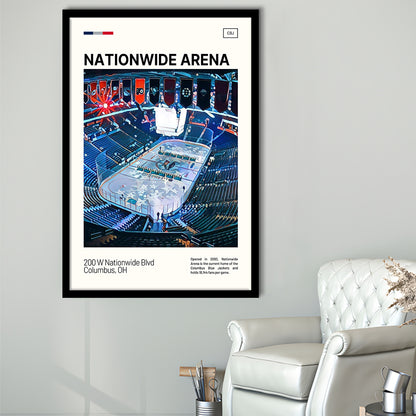 Nationwide Arena Print, Columbus Blue Jackets Stadium Art, Gifts for him, Sport Art, Framed Art Print Wall Decor