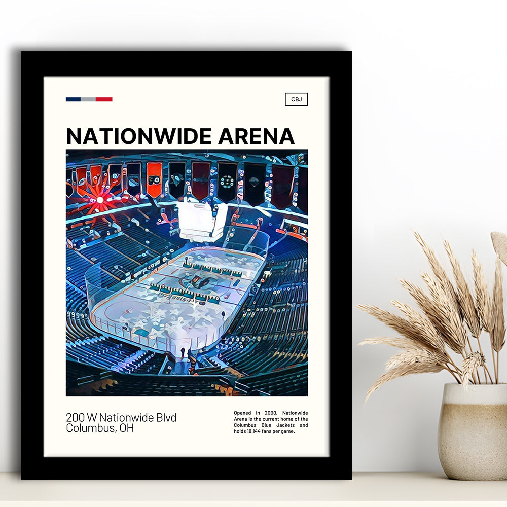 Nationwide Arena Print, Columbus Blue Jackets Stadium Art, Gifts for him, Sport Art, Framed Art Print Wall Decor