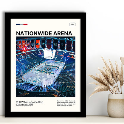 Nationwide Arena Print, Columbus Blue Jackets Stadium Art, Gifts for him, Sport Art, Framed Art Print Wall Decor