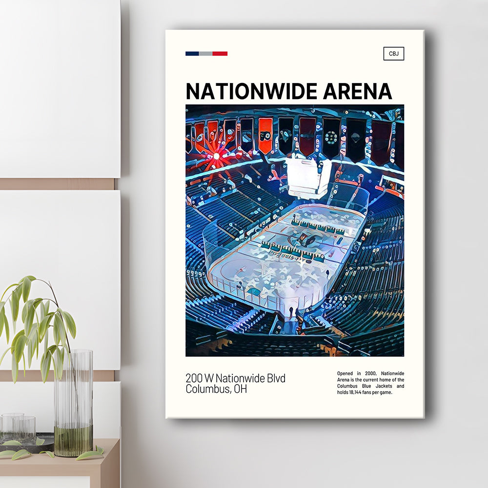 Nationwide Arena Print, Columbus Blue Jackets Stadium Canvas Art, Fan Gifts, Sport Art, Canvas Print Wall Art