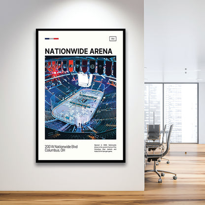 Nationwide Arena Print, Columbus Blue Jackets Stadium Art, Gifts for him, Sport Art, Framed Art Print Wall Decor