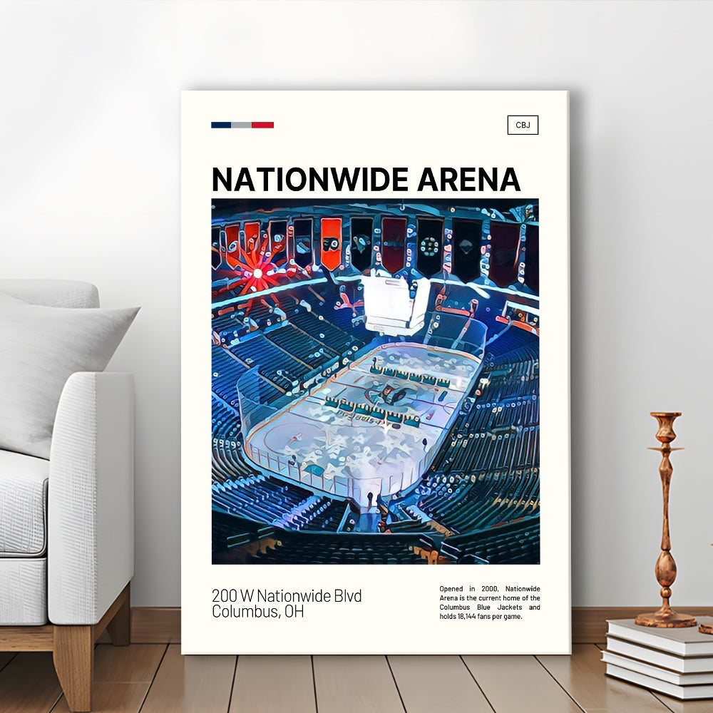 Nationwide Arena Print, Columbus Blue Jackets Stadium Canvas Art, Fan Gifts, Sport Art, Canvas Print Wall Art