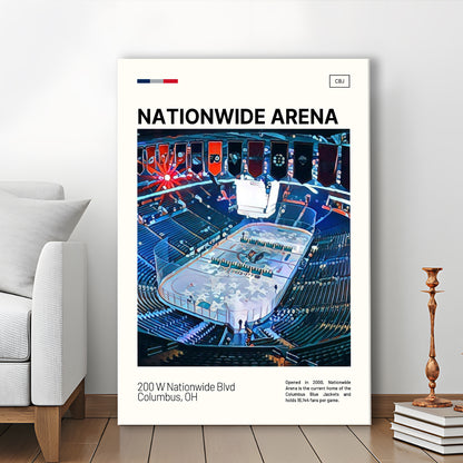 Nationwide Arena Print, Columbus Blue Jackets Stadium Canvas Art, Fan Gifts, Sport Art, Canvas Print Wall Art