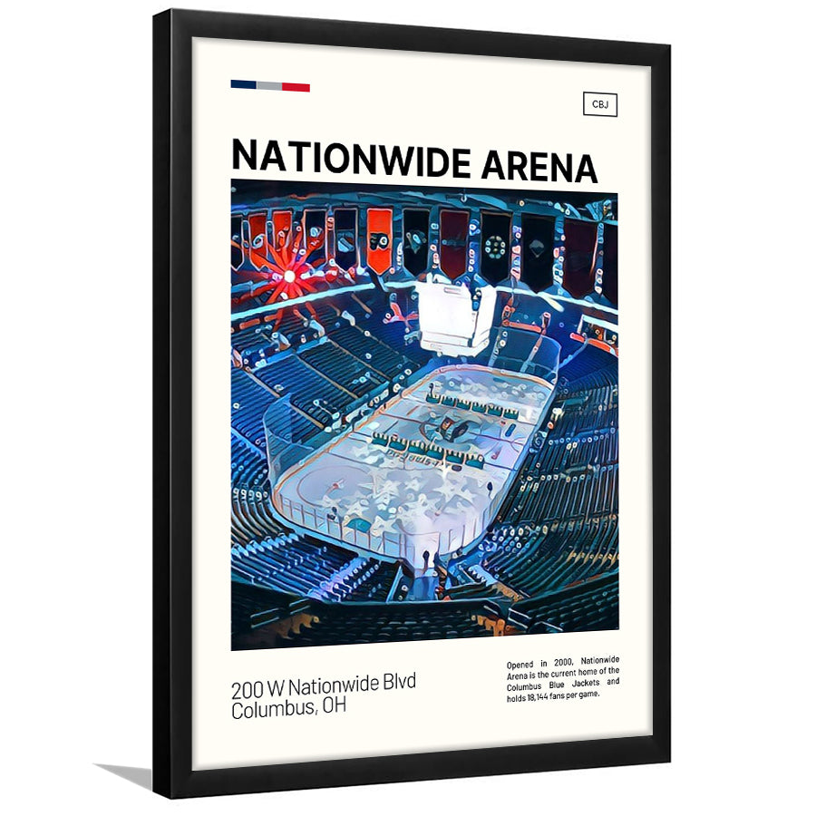 Nationwide Arena Print, Columbus Blue Jackets Stadium Art, Gifts for him, Sport Art, Framed Art Print Wall Decor