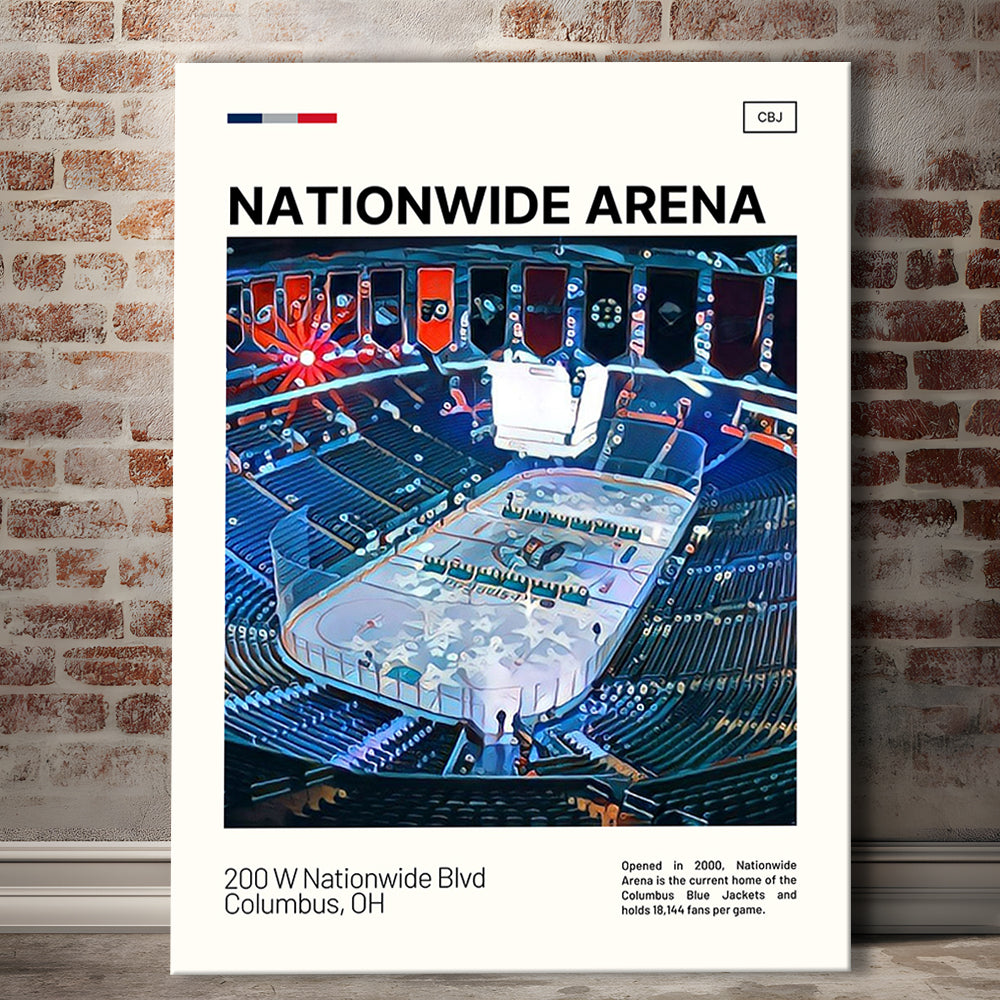 Nationwide Arena Print, Columbus Blue Jackets Stadium Canvas Art, Fan Gifts, Sport Art, Canvas Print Wall Art