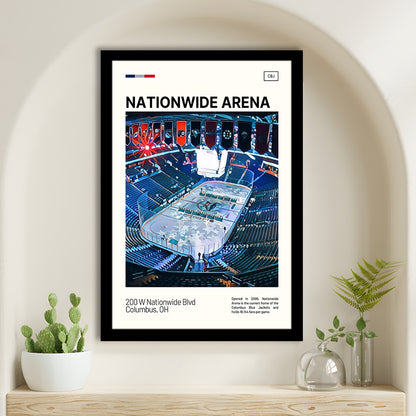 Nationwide Arena Print, Columbus Blue Jackets Stadium Art, Gifts for him, Sport Art, Framed Art Print Wall Decor