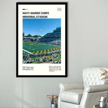 Navy Marine Corps Memorial Stadium Print, Navy Midshipmen Stadium Art, Gifts for him, Sport Art, Framed Art Print Wall Decor