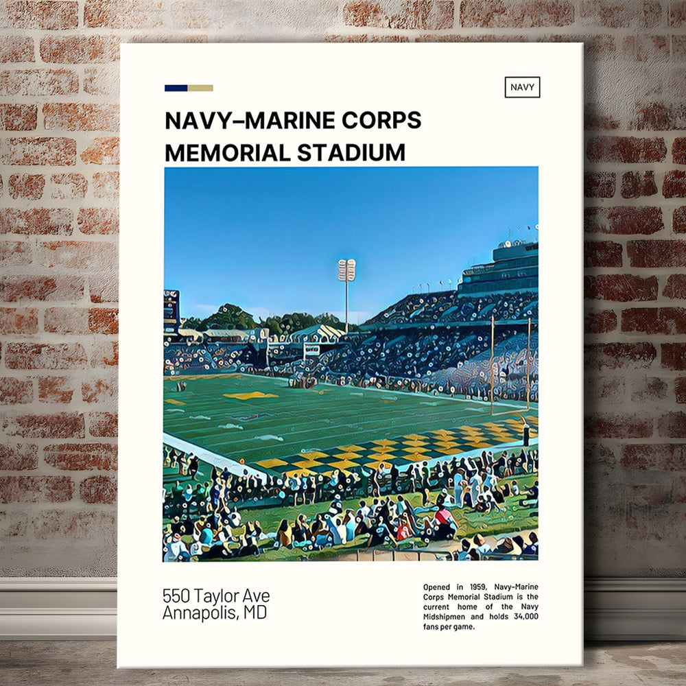 Navy Marine Corps Memorial Stadium Print, Navy Midshipmen Stadium Canvas Art, Fan Gifts, Sport Art, Canvas Print Wall Art