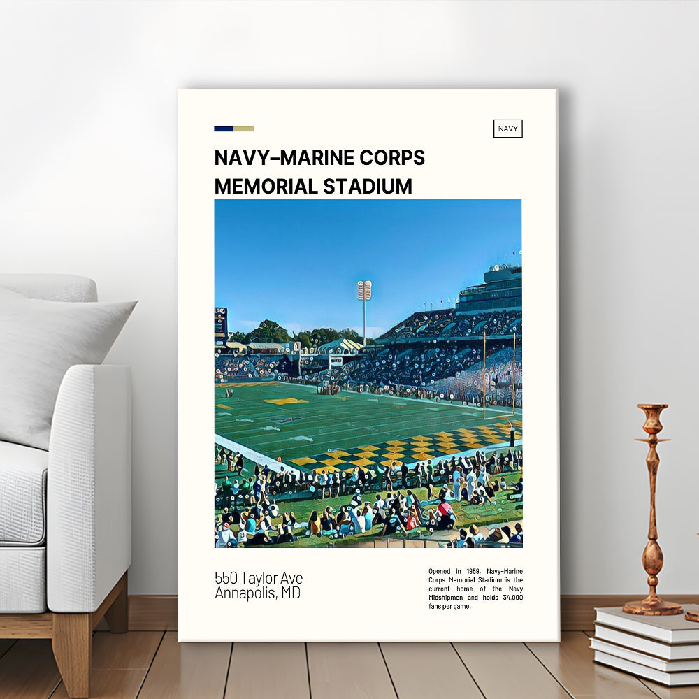 Navy Marine Corps Memorial Stadium Print, Navy Midshipmen Stadium Canvas Art, Fan Gifts, Sport Art, Canvas Print Wall Art