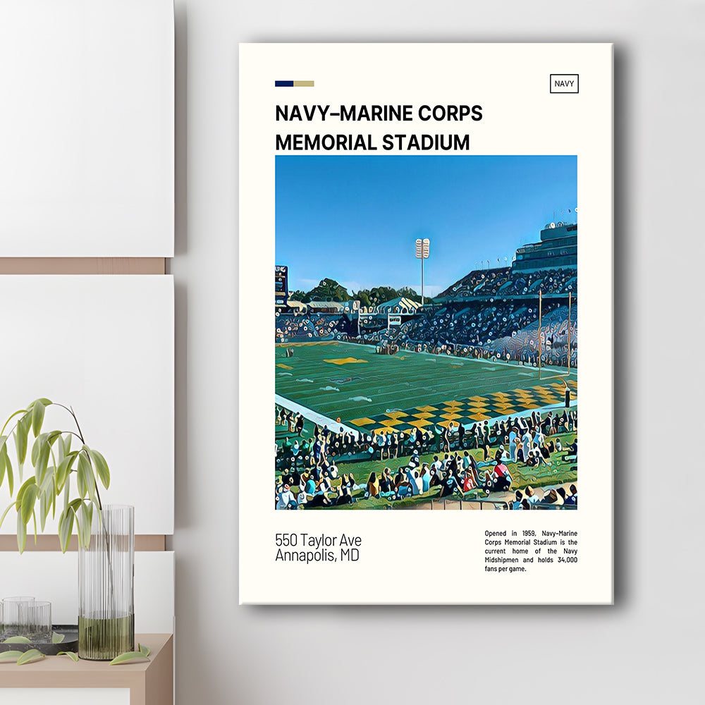 Navy Marine Corps Memorial Stadium Print, Navy Midshipmen Stadium Canvas Art, Fan Gifts, Sport Art, Canvas Print Wall Art