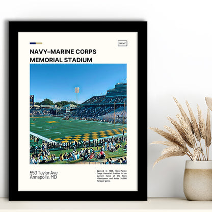 Navy Marine Corps Memorial Stadium Print, Navy Midshipmen Stadium Art, Gifts for him, Sport Art, Framed Art Print Wall Decor