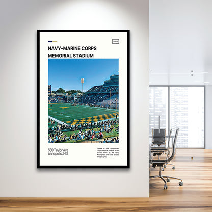 Navy Marine Corps Memorial Stadium Print, Navy Midshipmen Stadium Art, Gifts for him, Sport Art, Framed Art Print Wall Decor