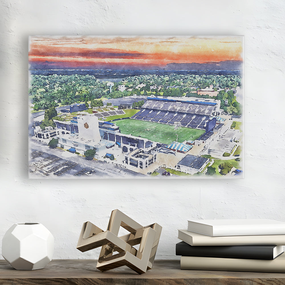 Navy Midshipmen, Navy Marine Corps Memorial Painting Stadium Watercolor, Sport Art, Gifts for him, Canvas Print Wall Art