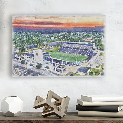 Navy Midshipmen, Navy Marine Corps Memorial Painting Stadium Watercolor, Sport Art, Gifts for him, Canvas Print Wall Art