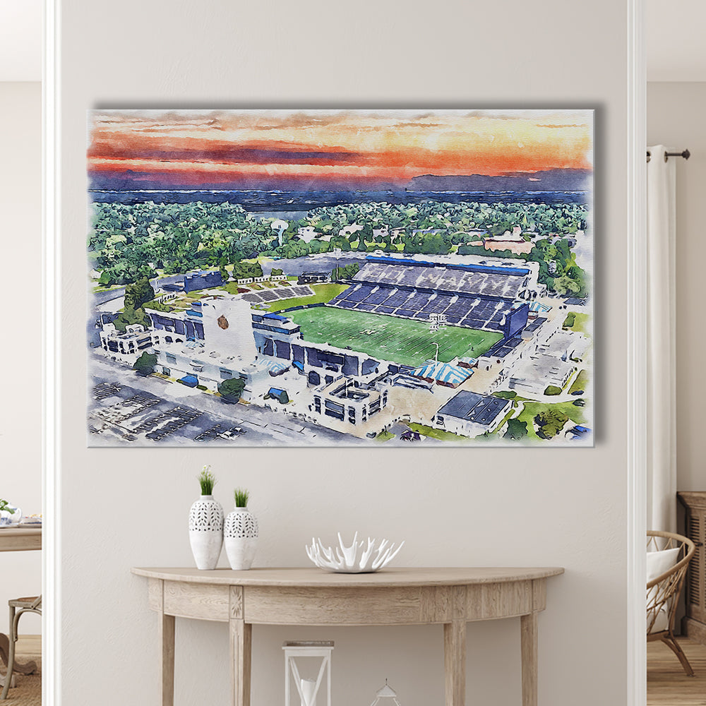 Navy Midshipmen, Navy Marine Corps Memorial Painting Stadium Watercolor, Sport Art, Gifts for him, Canvas Print Wall Art