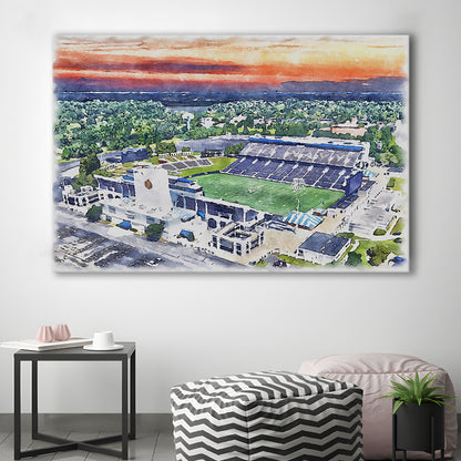 Navy Midshipmen, Navy Marine Corps Memorial Painting Stadium Watercolor, Sport Art, Gifts for him, Canvas Print Wall Art