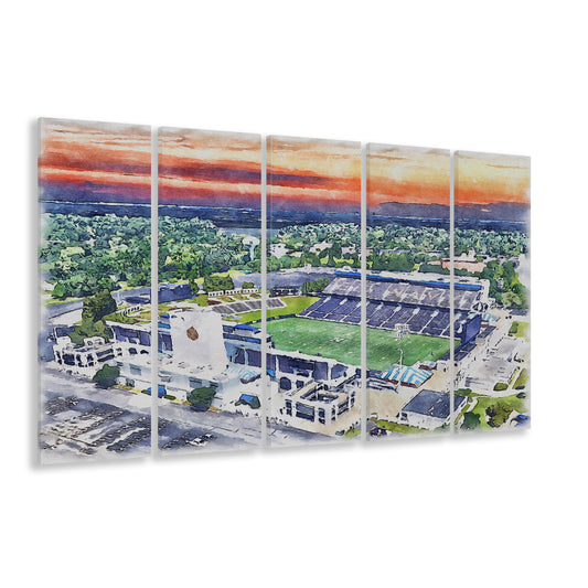 Navy Midshipmen, Navy Marine Corps Memorial Painting Stadium Watercolor, Sport Art, Extra Large Canvas Print