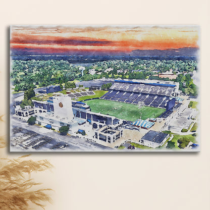 Navy Midshipmen, Navy Marine Corps Memorial Painting Stadium Watercolor, Sport Art, Gifts for him, Canvas Print Wall Art