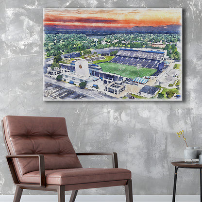 Navy Midshipmen, Navy Marine Corps Memorial Painting Stadium Watercolor, Sport Art, Gifts for him, Canvas Print Wall Art