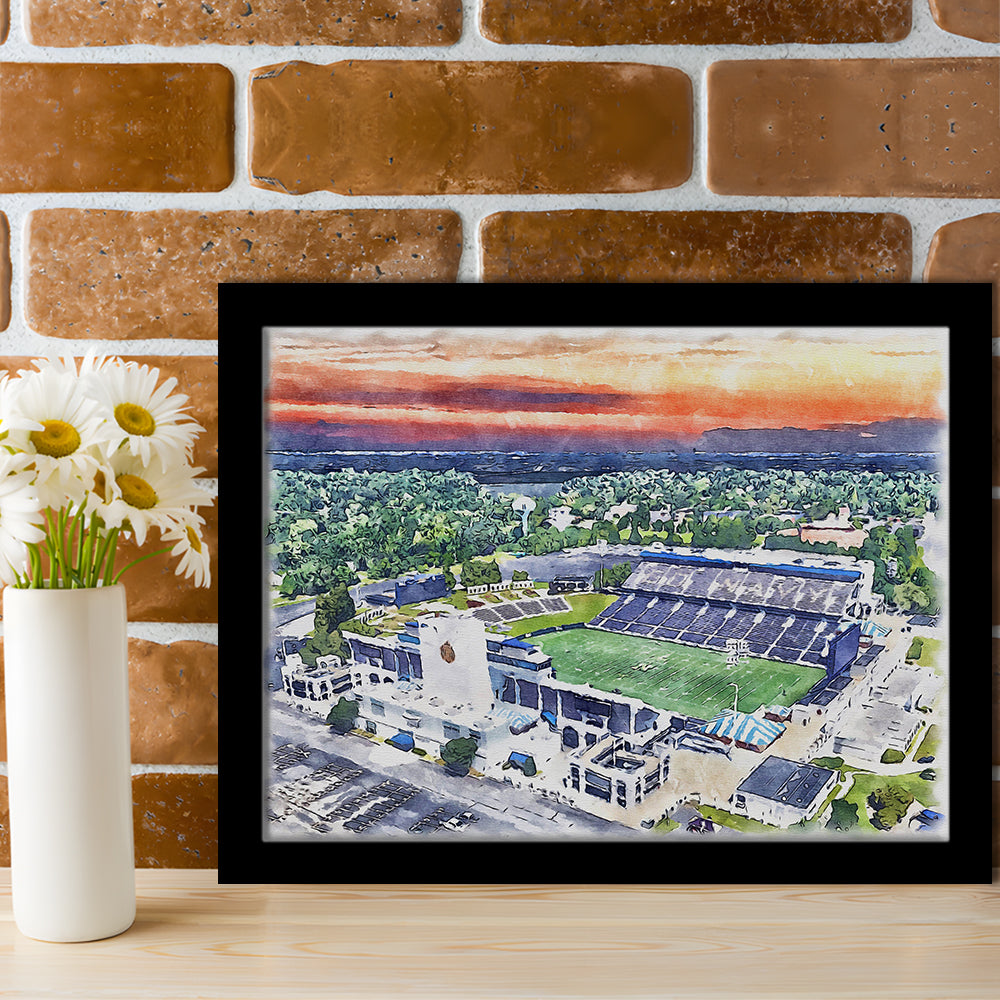 Navy Midshipmen, Navy Marine Corps Memorial Painting Stadium Watercolor, Sport Gift Art, Framed Art Print Wall Decor