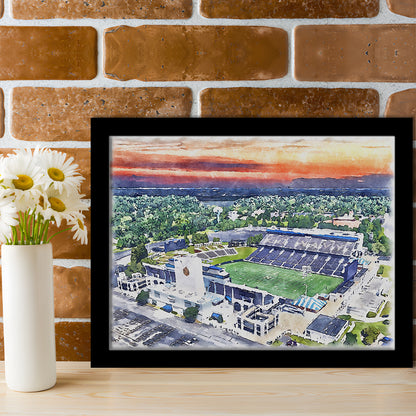 Navy Midshipmen, Navy Marine Corps Memorial Painting Stadium Watercolor, Sport Gift Art, Framed Art Print Wall Decor