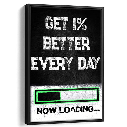 Neon Art Get Better Everyday, Framed Canvas Print, Floating Frame, Luxury Wall Art Decor