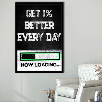 Neon Art Get Better Everyday, Framed Art Print, Picture Framed Wall Art Decor