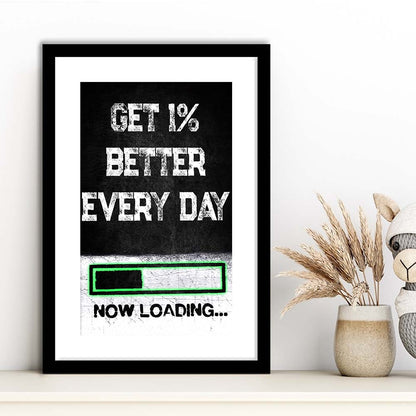 Neon Art Get Better Everyday, Framed Art Print, Luxury Pictures Framed, White Border