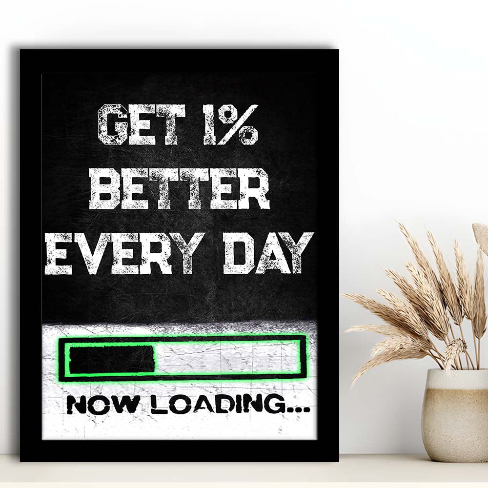 Neon Art Get Better Everyday, Framed Art Print, Picture Framed Wall Art Decor