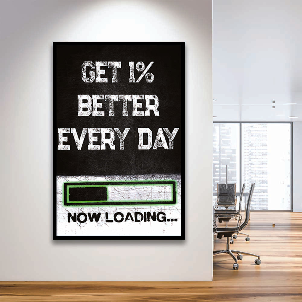 Neon Art Get Better Everyday, Framed Art Print, Picture Framed Wall Art Decor