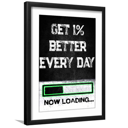 Neon Art Get Better Everyday, Framed Art Print, Luxury Pictures Framed, White Border