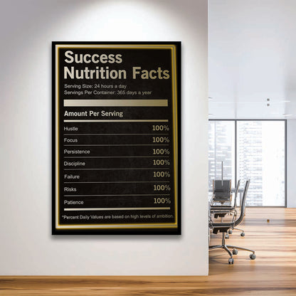 Neon Art Success Nutrition Facts, Framed Art Print, Picture Framed Wall Art Decor