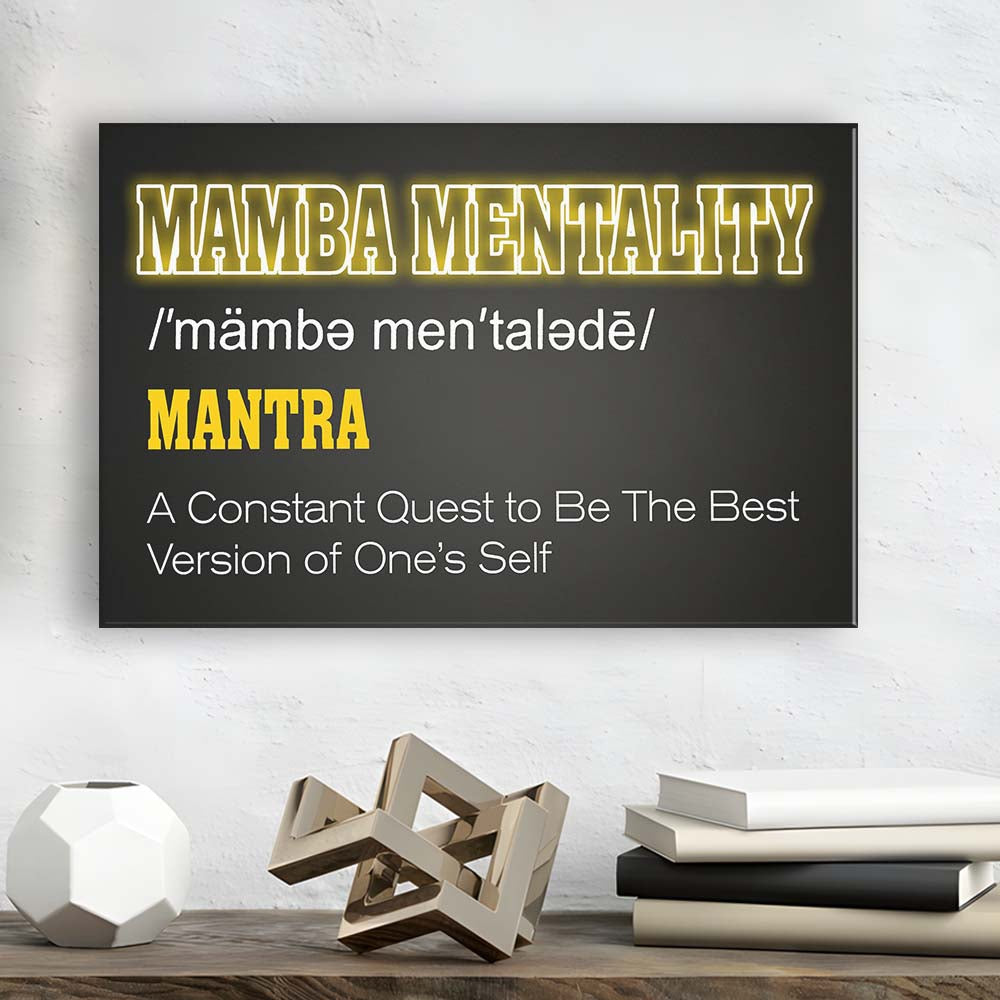 Neon Light Art  Mamba Mentality Art Print, Canvas Print Wall Art, Wall Decor, Neon Effect Art
