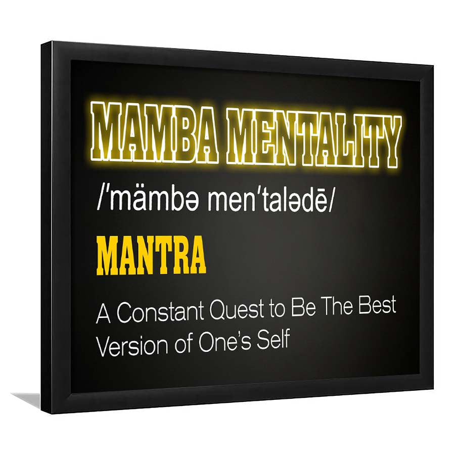 Neon Light Art  Mamba Mentality Art Print, Framed Art Print Wall Decor, Neon Art Print, Picture Framed