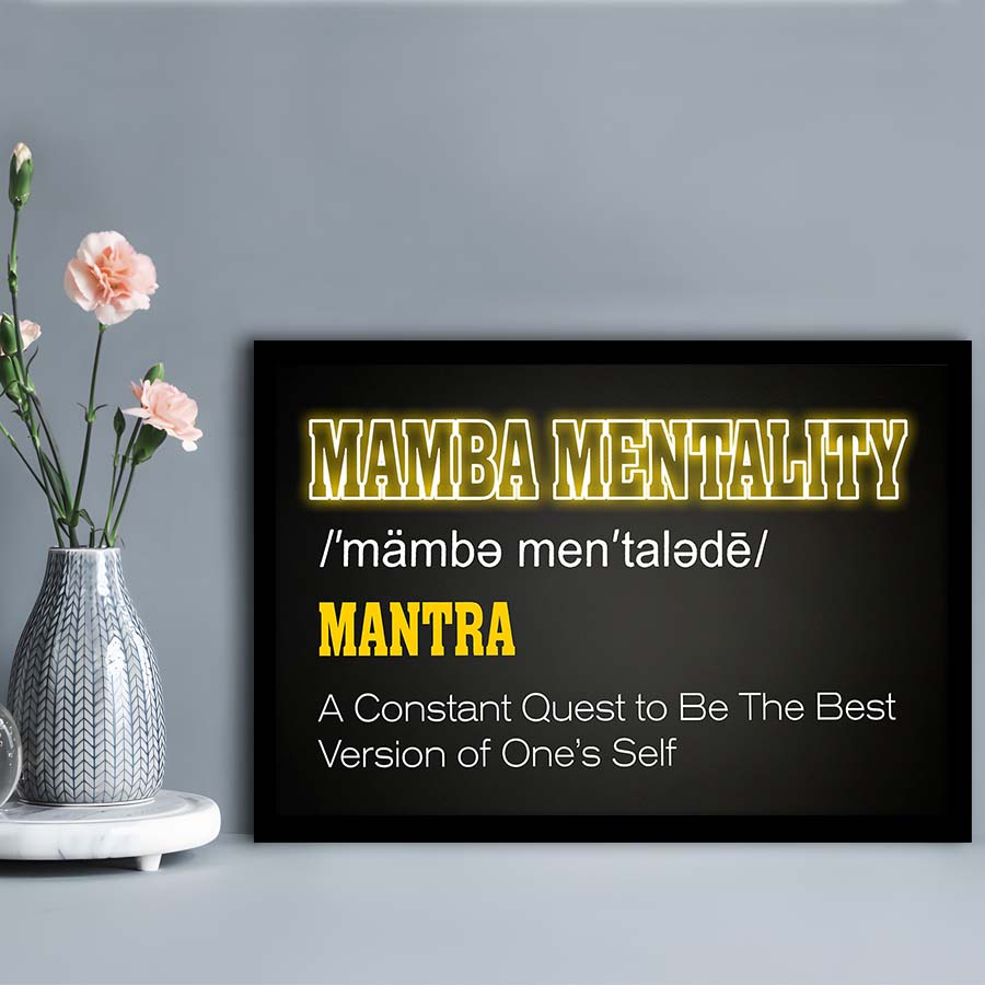 Neon Light Art  Mamba Mentality Art Print, Framed Art Print Wall Decor, Neon Art Print, Picture Framed